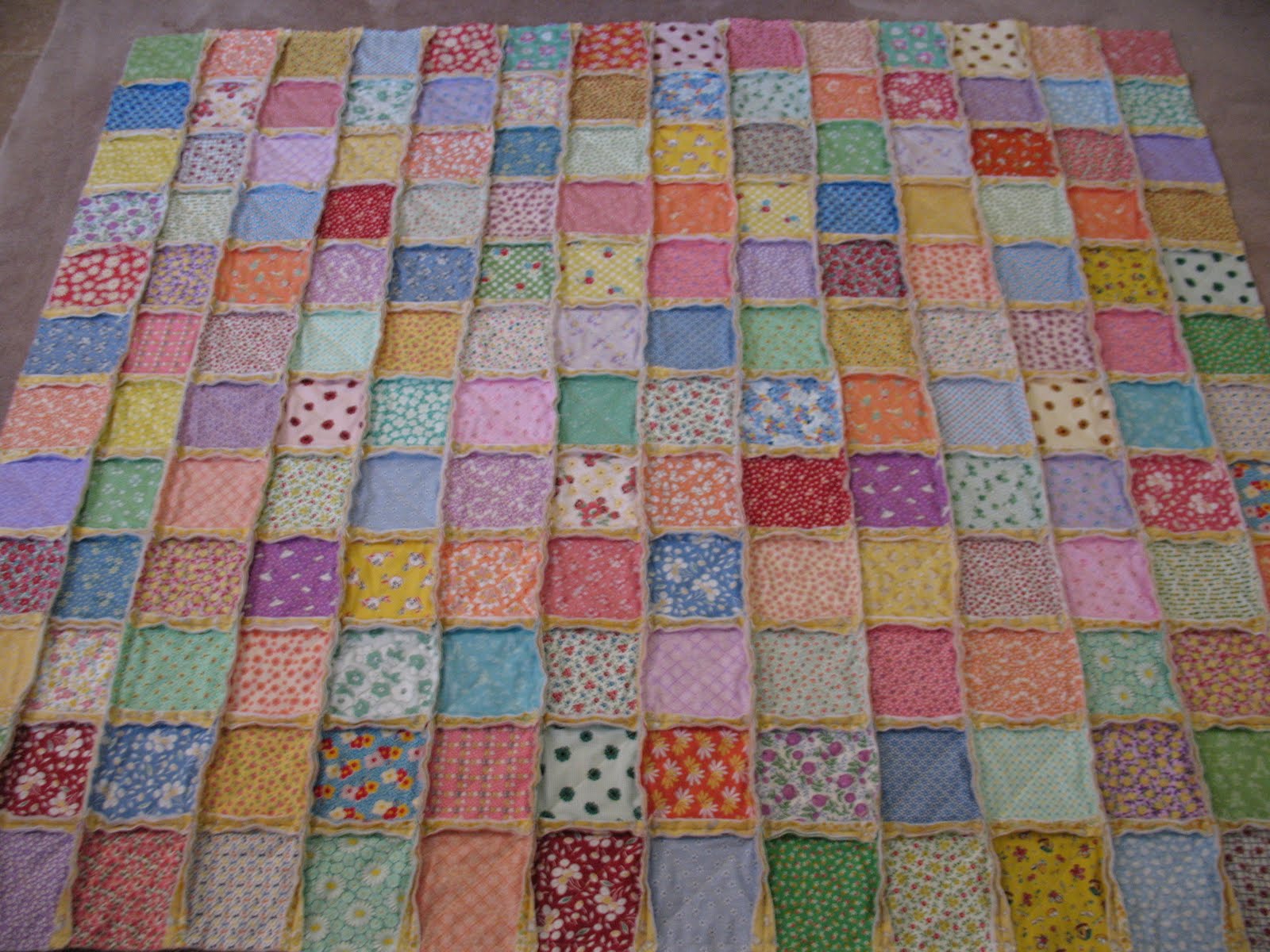  Zany Quilter Rag quilt is pieced together