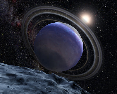 Representación artística del exoplaneta HP 879b. Créditos: NASA, ESA, y D. Lafrenière (Universidad de Toronto, Canadá).