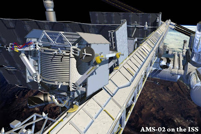 Prototipo del Alpha Magnetic Spectrometer montado en la Estación Internacional. Créditos: CERN.