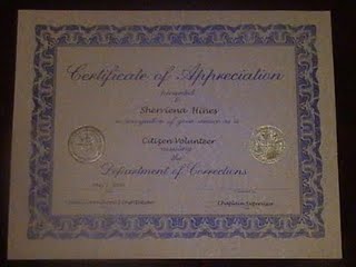 Certificate of Appreciaition 2006