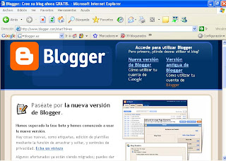 Captura de pantalla de Blogger