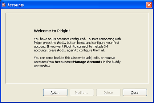 Pidgin Welcome Screen compaq logon screen. Pidgin Welcome Screen