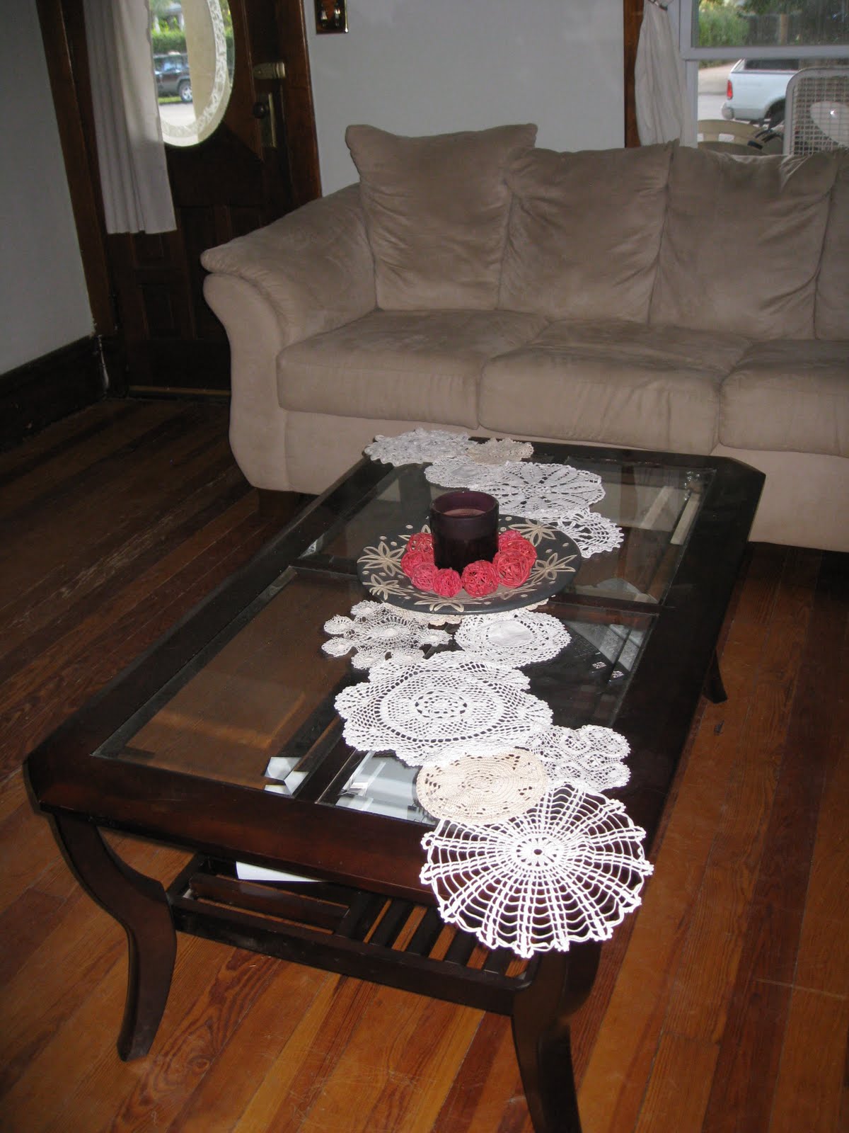 Weekend Charm DIY Doily Table Runner