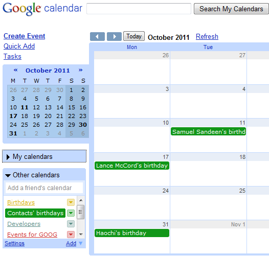 Birthday Calendar for Google Contacts