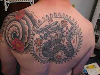 Dragon And Flower Tattoo