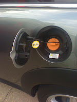 Mini-E electric Mini Cooper #339 My Mini-E field trial fuel door charging port