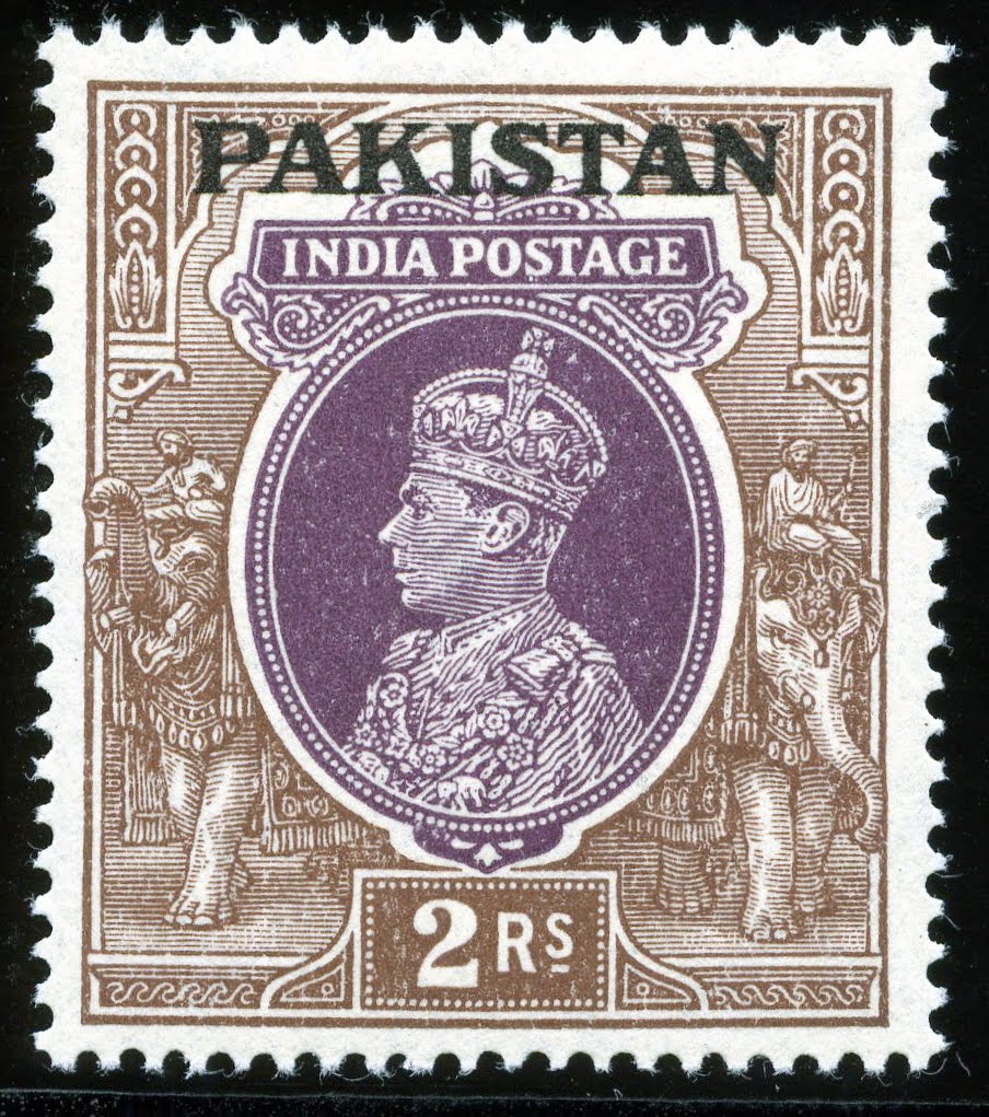 King VI Postage Stamps Pakistan 1947 (Oct 1st). Stamps of India