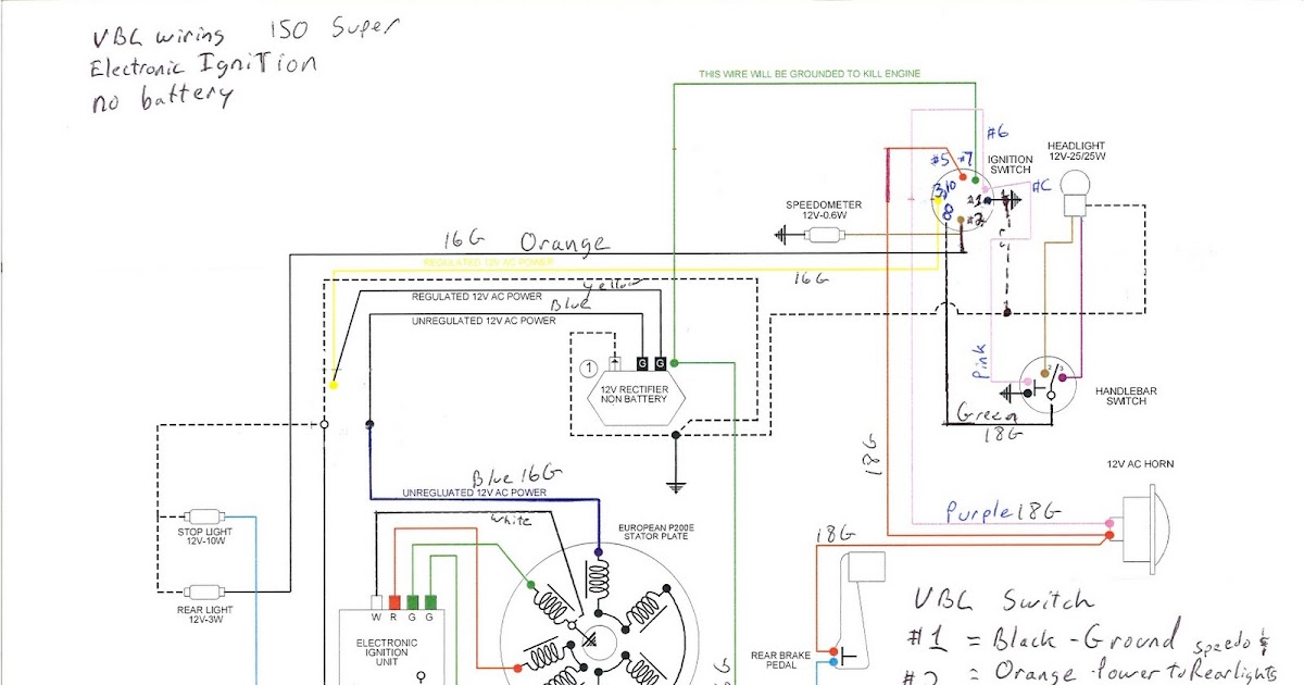 1974 Vespa 150 Super Restoration: Getting Ready -- Wiring and ordering bits