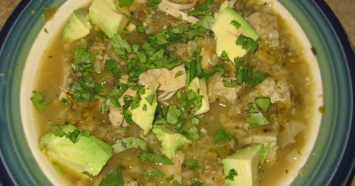 Marlena's Menu Green Chili Chicken and "Rice" Soup