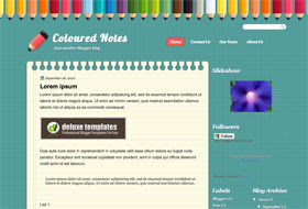Coloured Notes - blogger template