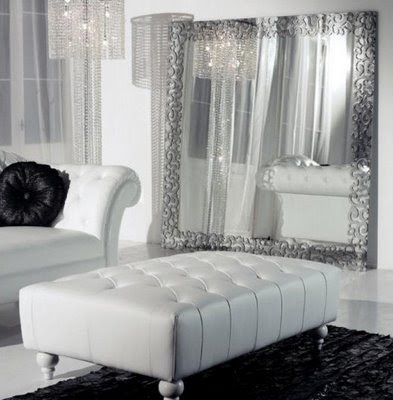 black and white living room. Black and white is usually not