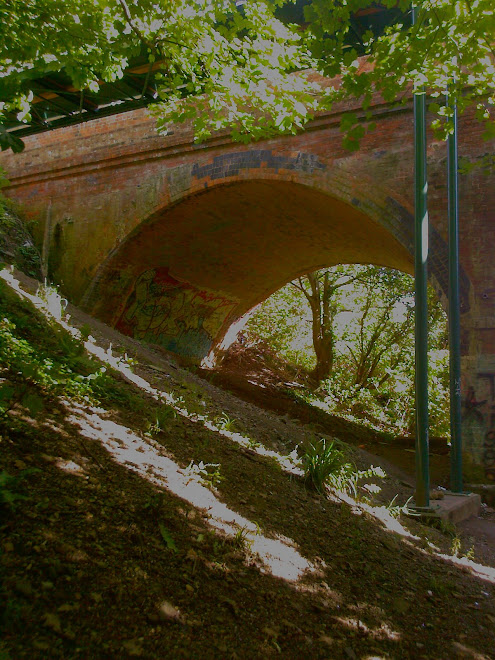 BRICK ARCH IN DAPPLED WOODLAND