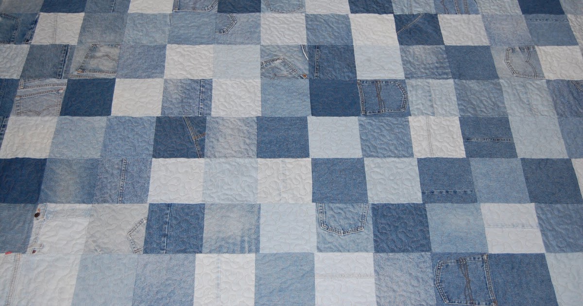 The Domestic Quilter Machine Quilting & Binding Denim Quilt 95" x 108"