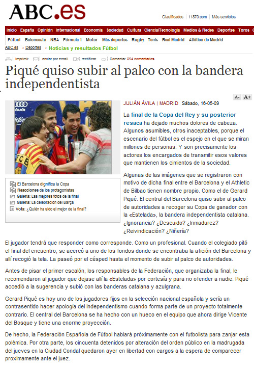 Polémica con Piqué: se quitó de las mangas de su camiseta los colores de la bandera de España   Piqu%25C3%25A9+estelada