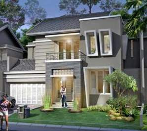 rumah minimalis dua lantai dengan carport dan garasi cocok untuk anda