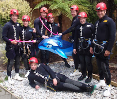 Suited up for some Black Water Rafting