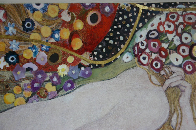 reproduction d'un morceau du célèbre tableau "Les Serpents d'Eau" de Gustav Klimt