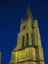 st. emilion church at night