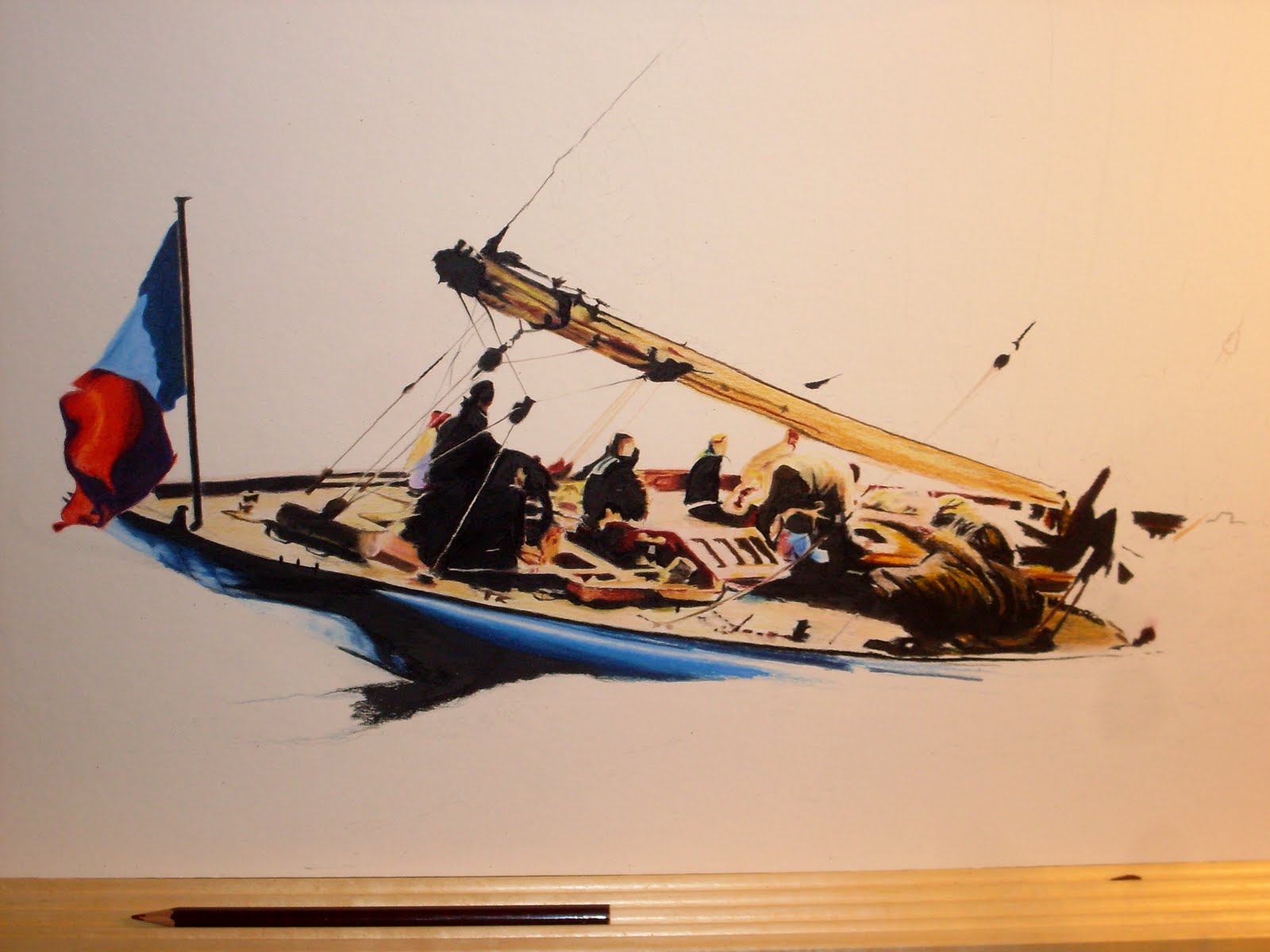 boat color drawing