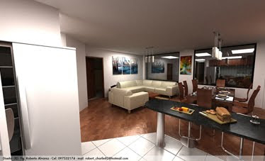 Render Interno el Departamento Tipo del Proyecto "Edf. Maria Victoria".