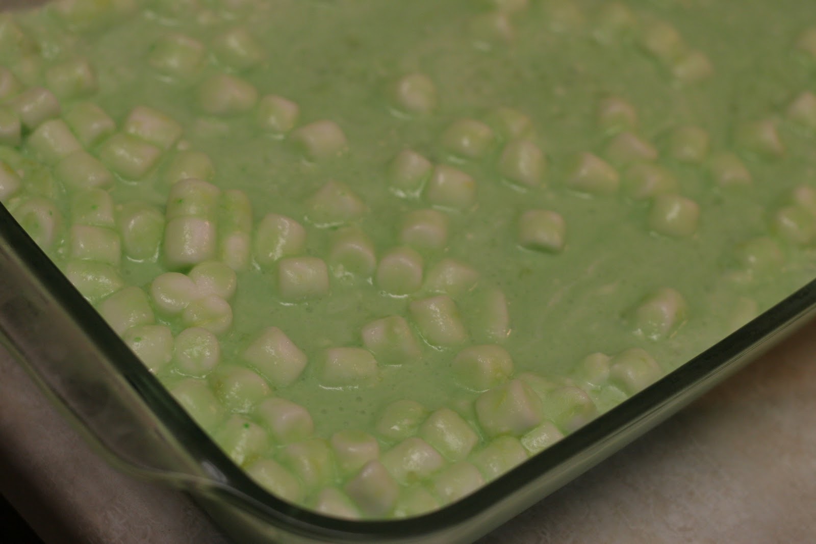 marshmallow and lime gelatin salad