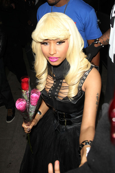 2011 images of nicki minaj. Nicki Minaj wears VOC chained corset top to her Pink Friday release party at 