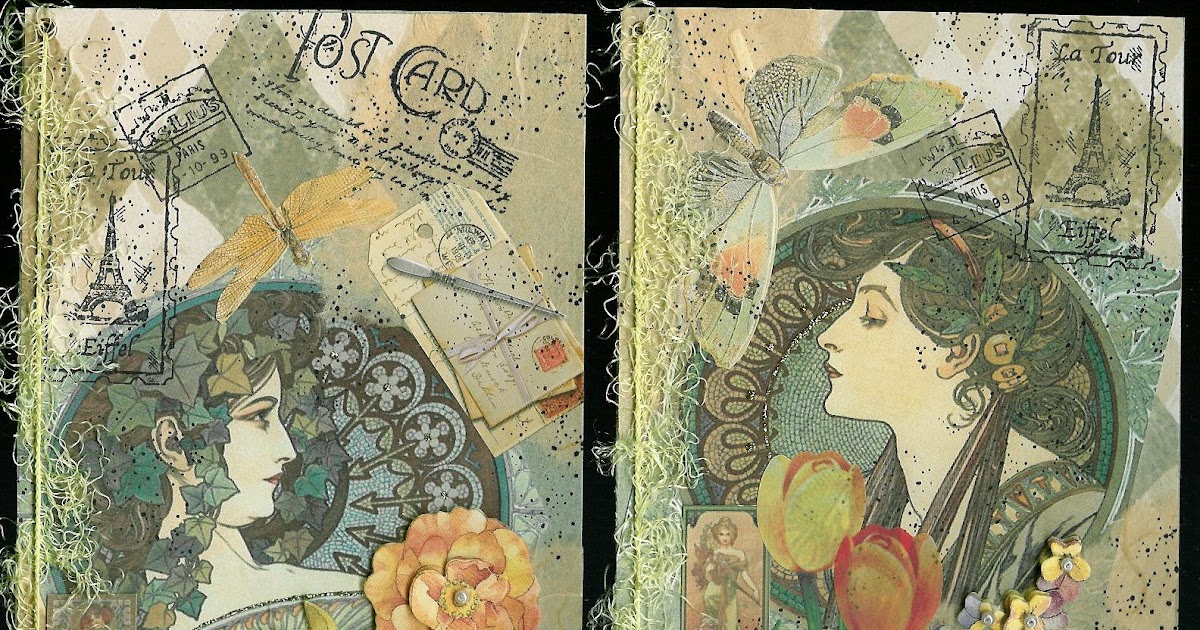 Nostalgic Collage' Art Nouveau Collage' Alphonse Mucha, Circa 1910