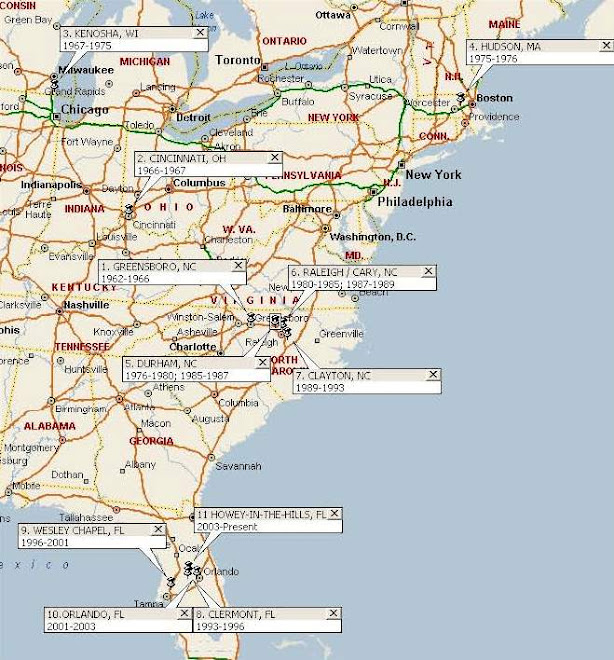 Places Steve Has Lived