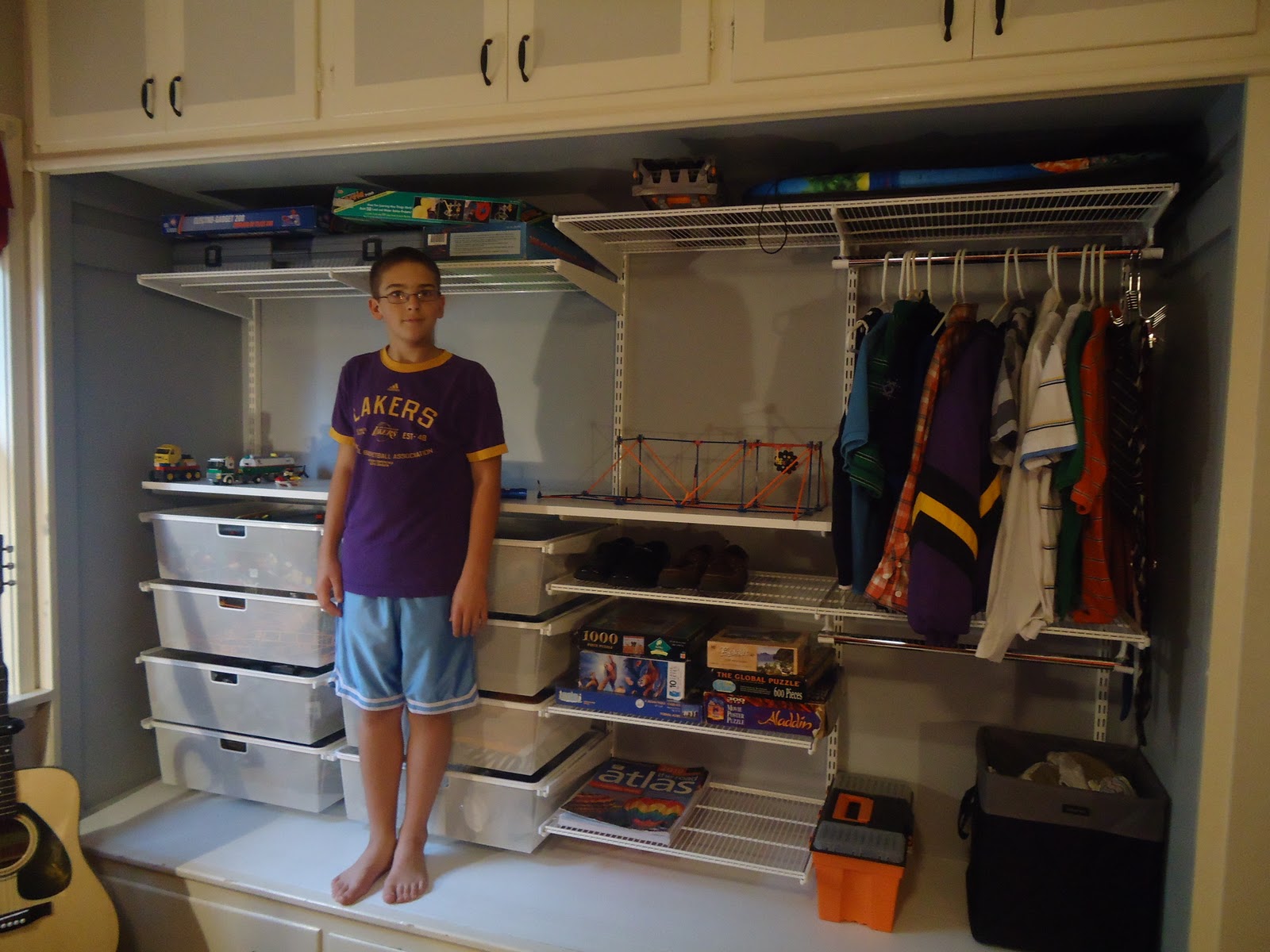 My boy's closet...close up and organized! Organizing Made Fun My boy