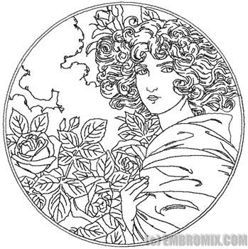 Art deco girl embroidery design Art deco girl embroidery design