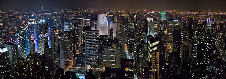 new york skyline at night. new york skyline at night