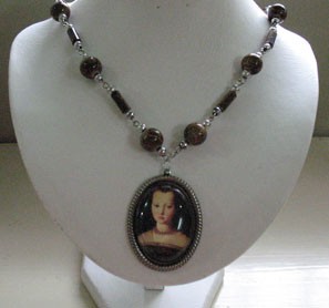 rosary necklace cameo