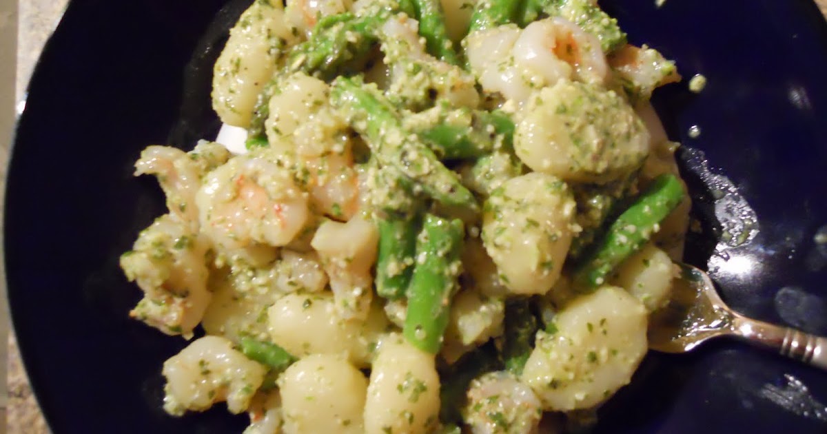See Aimee Cook Gnocchi with Shrimp, Asparagus, and Pesto