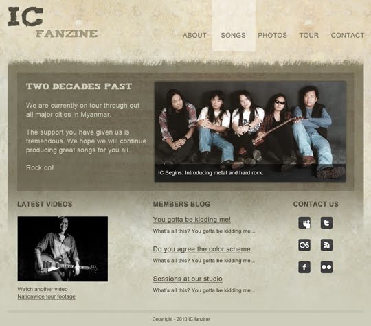band website design