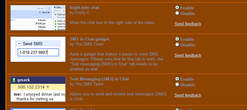 gmail chat symbols. Enable quot;SMS in Chat Gadgetquot;