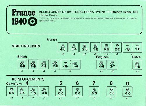Map And Counters Tahgc France 1940 1972