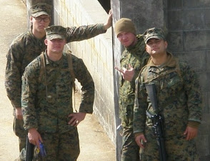 My Nephew Joe and Three Marine Buddies