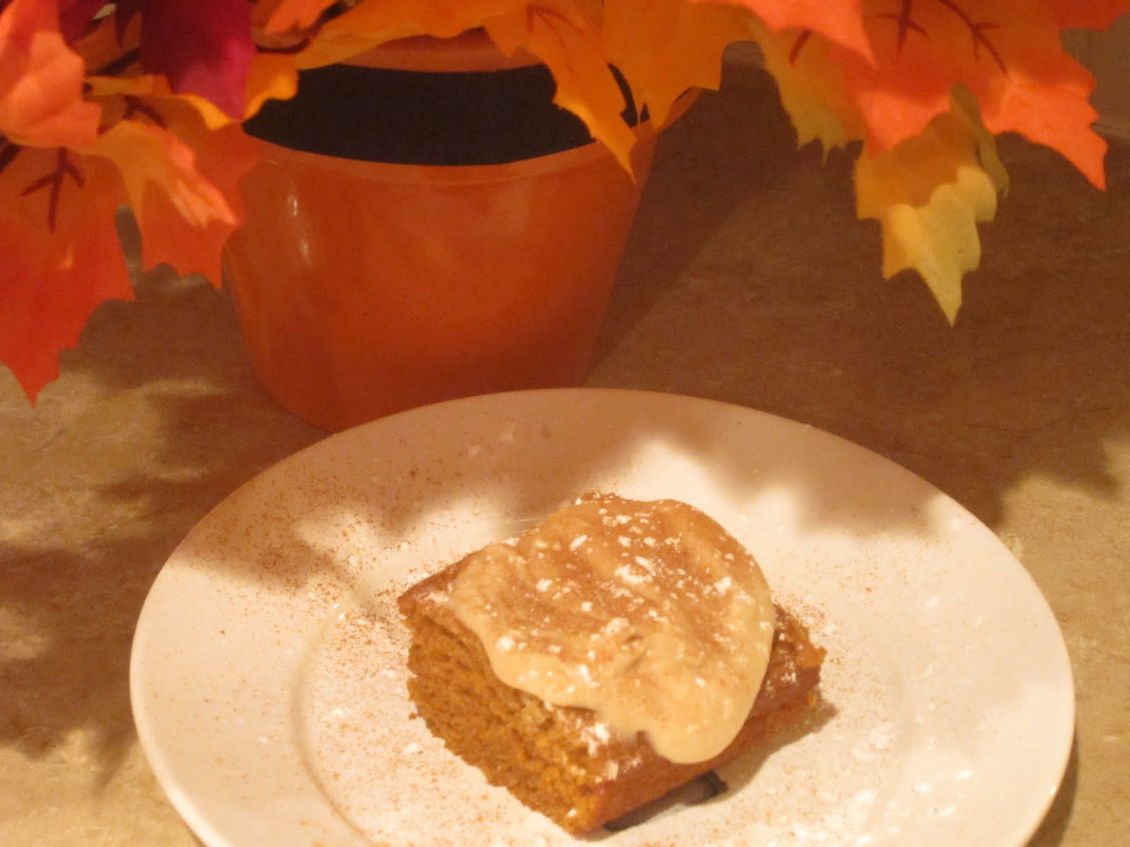 Scrumptious Sisters Barefoot Contessa Pumpkin Cake with Maple Cream