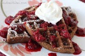 Double Chocolate Waffles with Berry Sauce