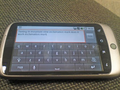Nexus One Text message feature with touch screen keyboard