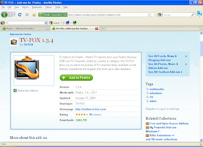 How to install TV-FOX (Firefox add-ons)