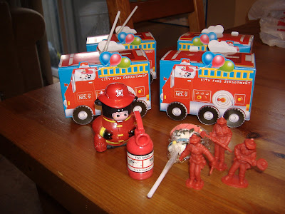 Firefighter party treat boxes