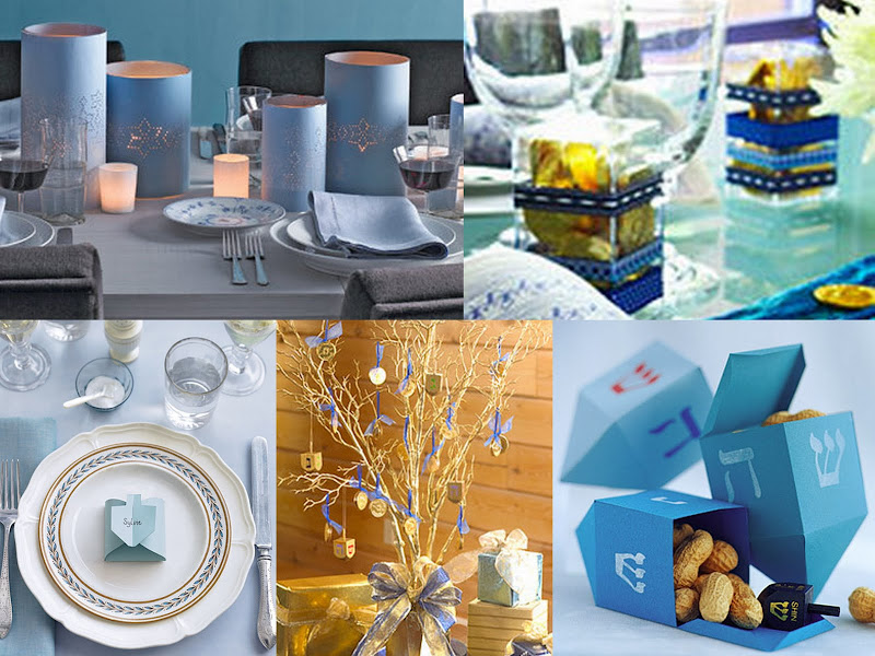 Hanukkah tabletop collage