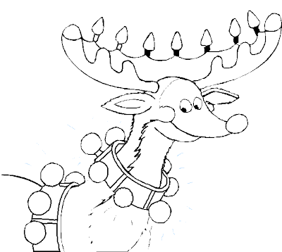 Reindeer Lights Coloring Pages