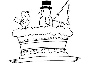 Christmas Cake Coloring Pages