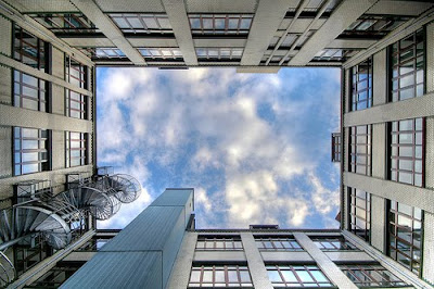 blue sky building