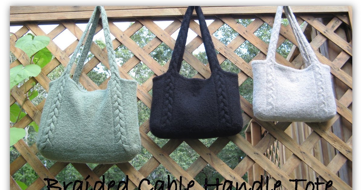 Knitting in my Backyarn: Braided Cable Handle Tote A Free Pattern!