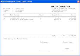 Griya Software Software Penjualan Program Kasir Mei 2009