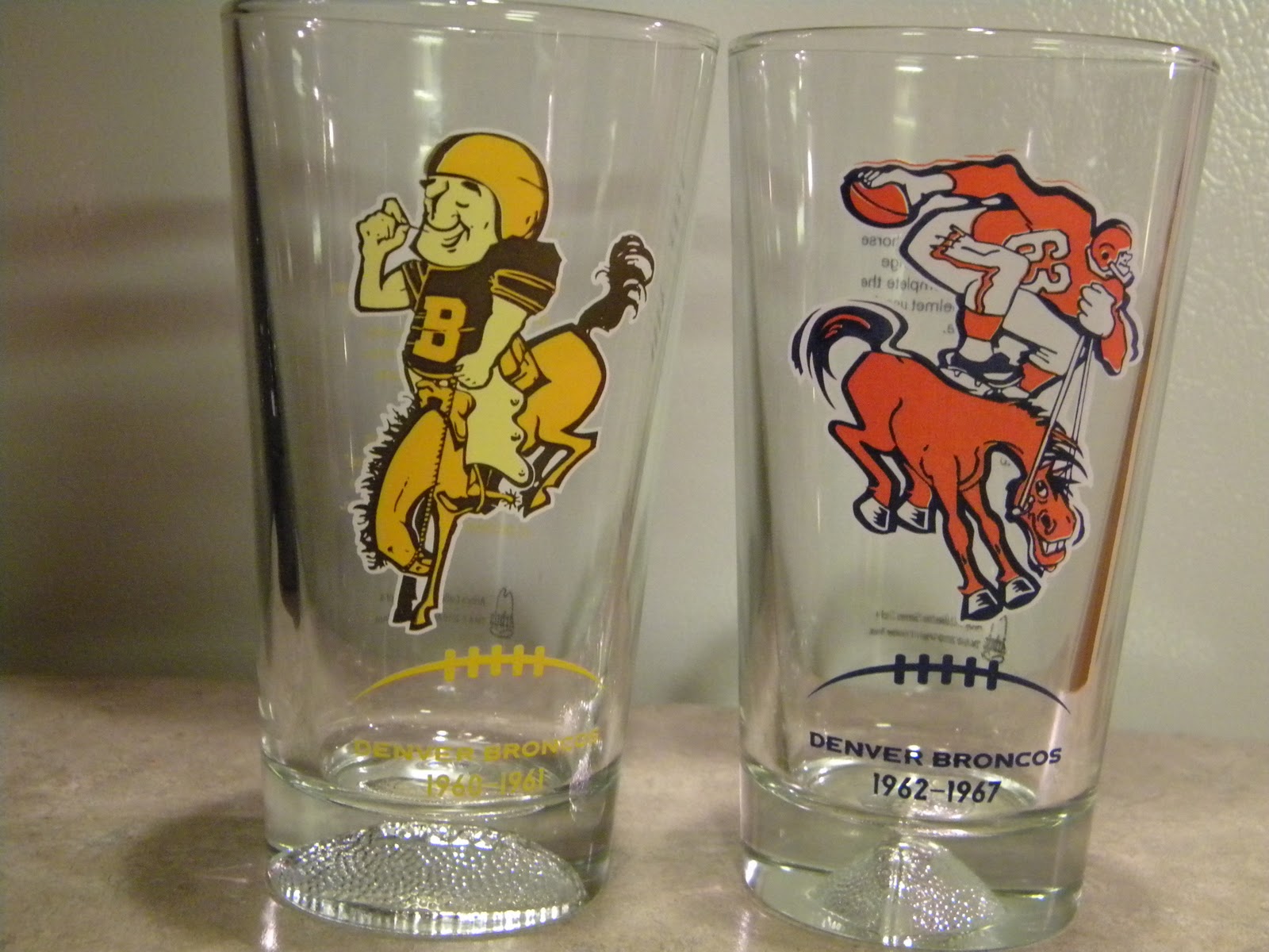 Real Denver Sports Bronco Glasses Better than a Bronco Game!!!!