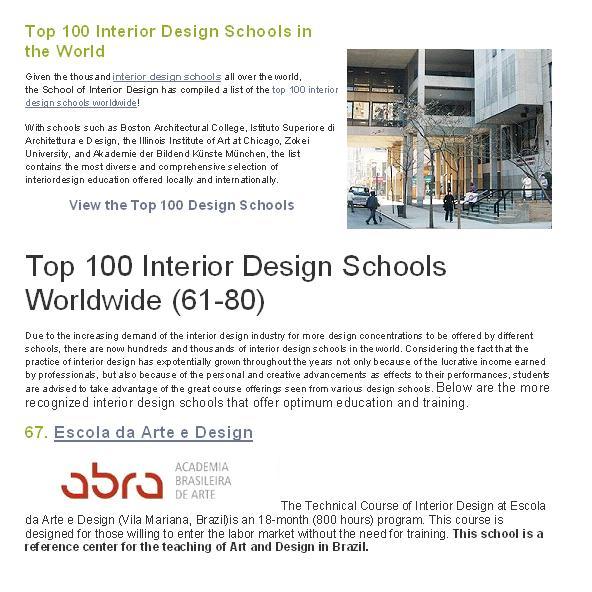 ABRA Vila Mariana Top 100 Interior Design Schools